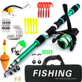 Children's fishing rod set with pole, wheel and bait accessory box in multiple colour options