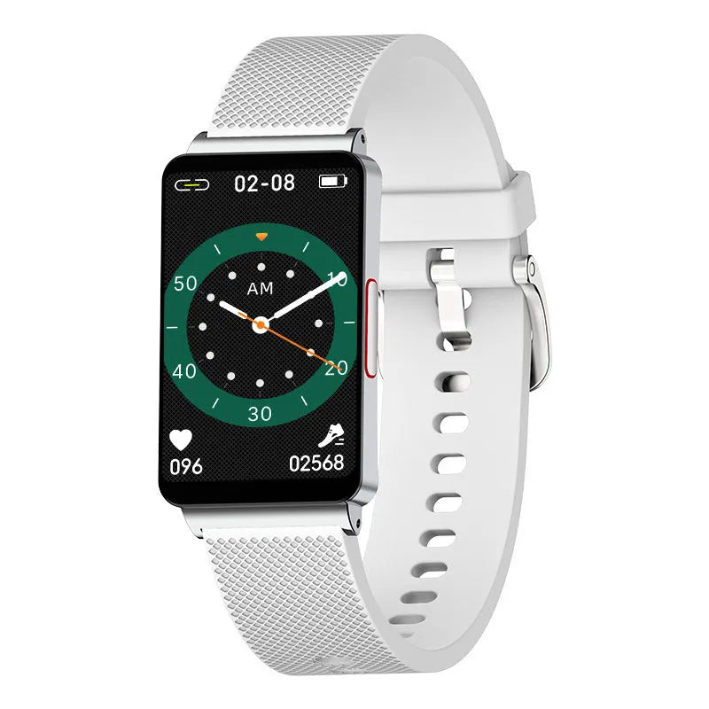 EP08 blood glucose smart bracelet with touchscreen on wrist in black, gold or silver colours