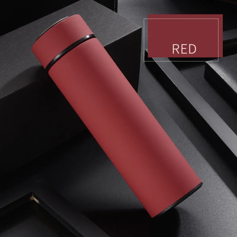 450ml stainless steel vacuum insulated water bottle with copper layer, shown in blue colour.