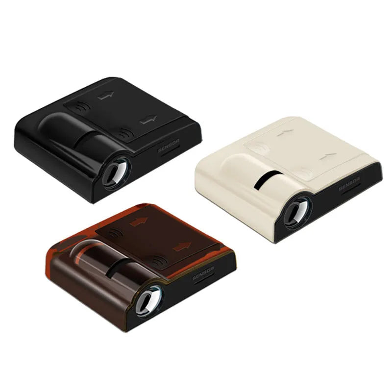 Car decorative projection radium lamp with ABS plastic housing in black colour option showing 6.5cm dimensions