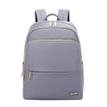 Oxford cloth women's large capacity backpack in black shown with anti-theft zip and breathable back panel.