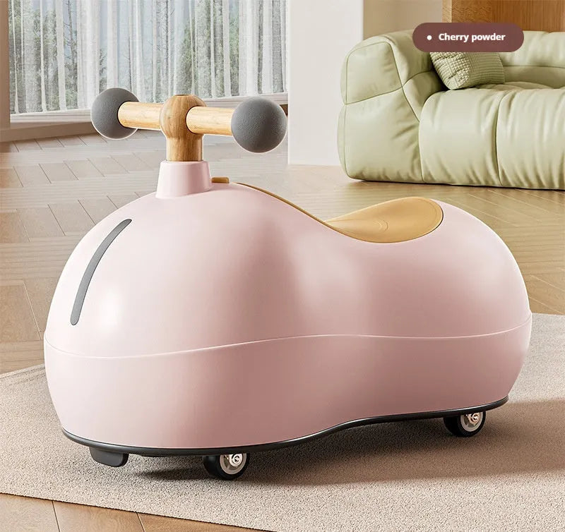 Baby sliding universal wheel balance walking aid walker car in milky white for toddlers 1-3 years