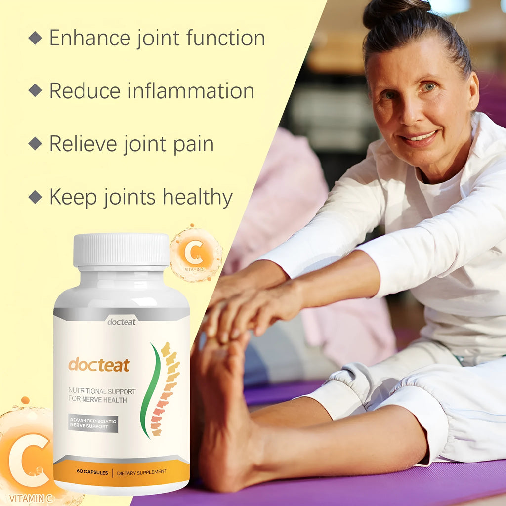 DOCTEAT Body Care Glue Wrap bottle containing 60 capsules for muscle and joint comfort