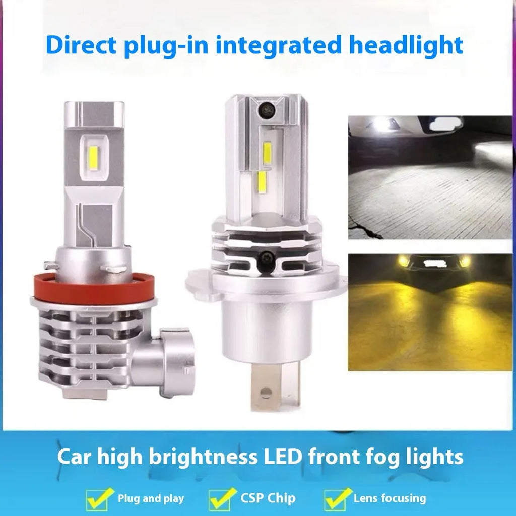 Car LED headlight bulb with far and near light switching, aluminium alloy body, white light, H7 H11 H4 9005 9006 fittings
