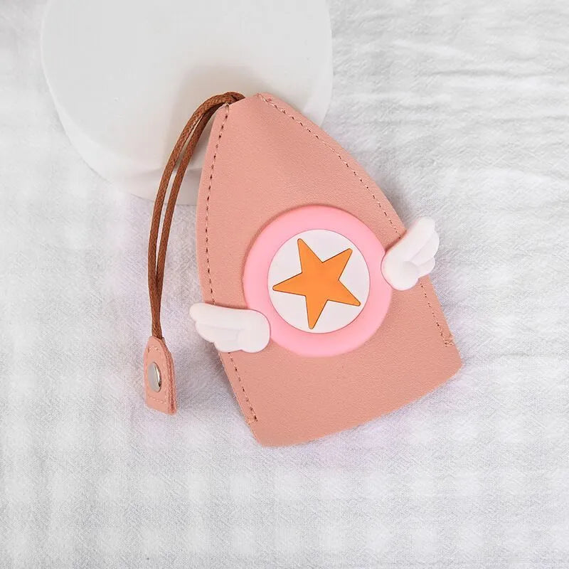 Cartoon PU leather pull-out key case for car keys with various design options