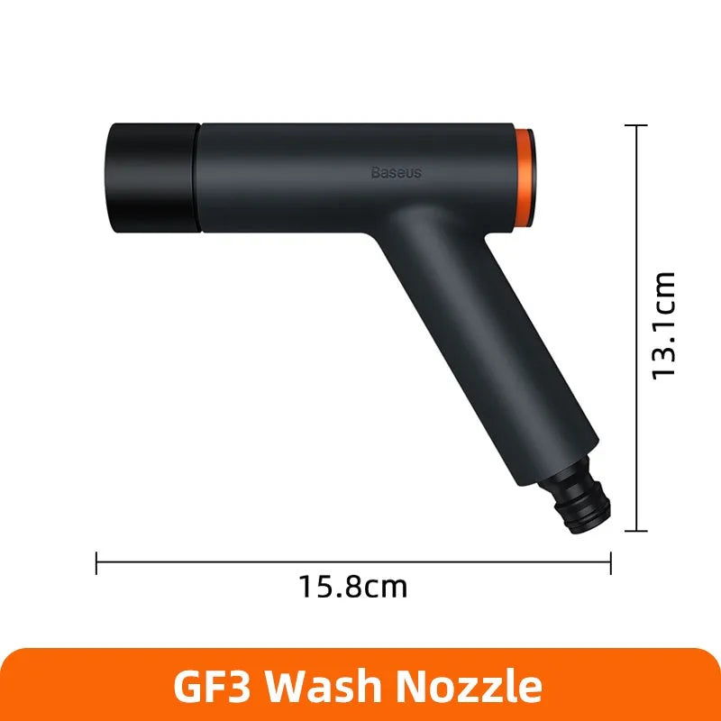 GF3 car washing gun with universal joint, ABS body, and telescopic TPE water pipe