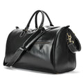 Men's vintage-style genuine leather crossbody bag in large size with crossbody strap.