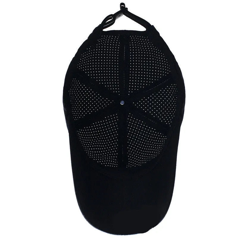 Ultra-thin quick-drying baseball cap with 11cm depth and 7.5cm brim in dark gray