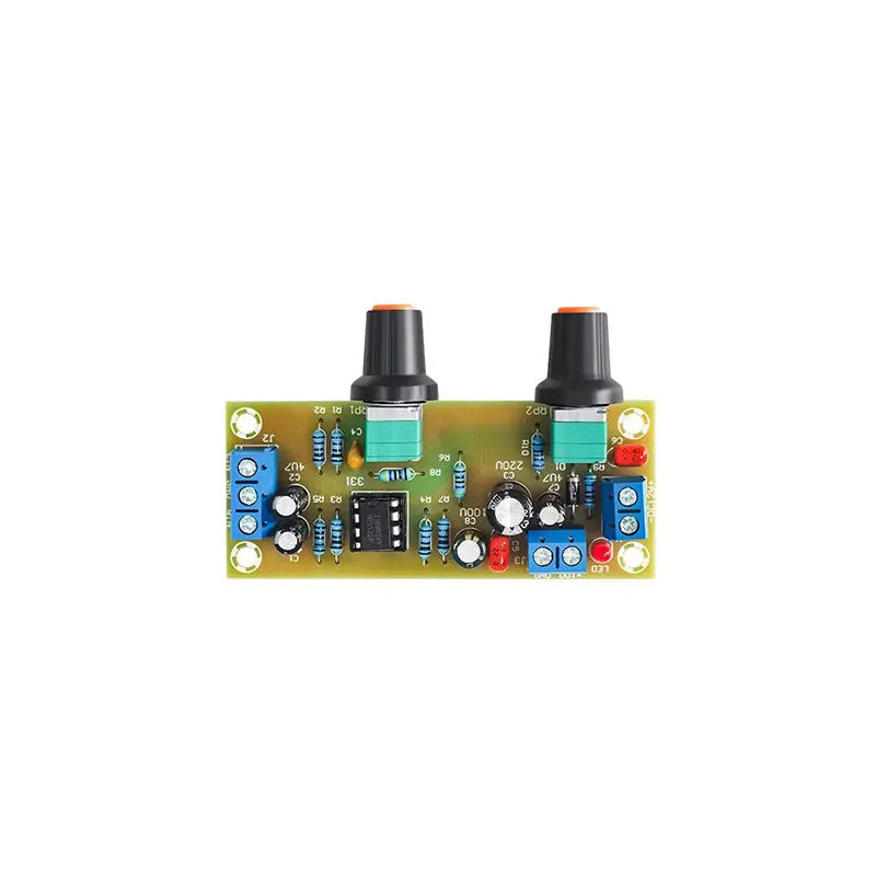 Car audio front stage board for bass boost with 10-24V power supply on FR-4 fibreboard PCB