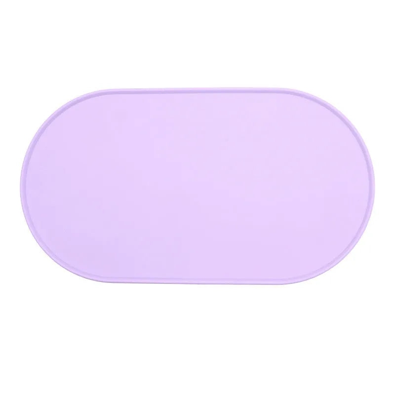 Silicone waterproof cat feeding placemat in green, beige, black or purple colours