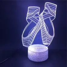 Ballet dancing shoes 3D LED night light with seven colour options and remote control