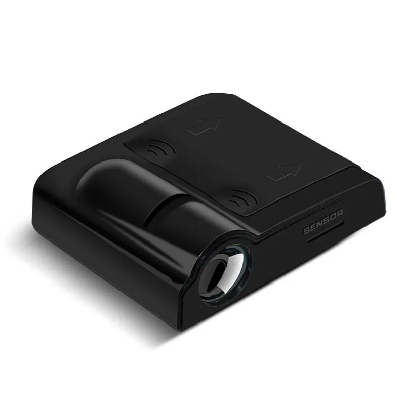 Car decorative projection radium lamp with ABS plastic housing in black colour option showing 6.5cm dimensions