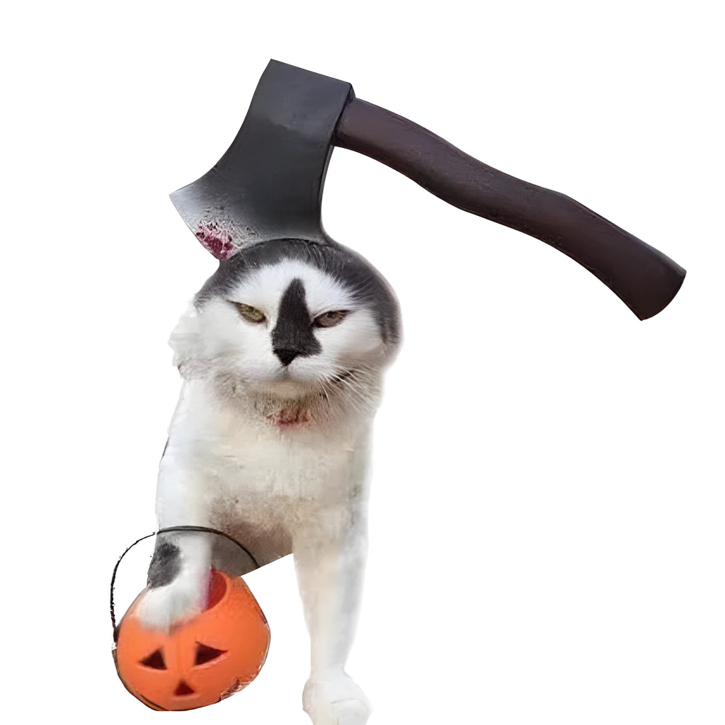 Pet dog cat Halloween cloth headdress with adjustable rope, S and M sizes, printed design