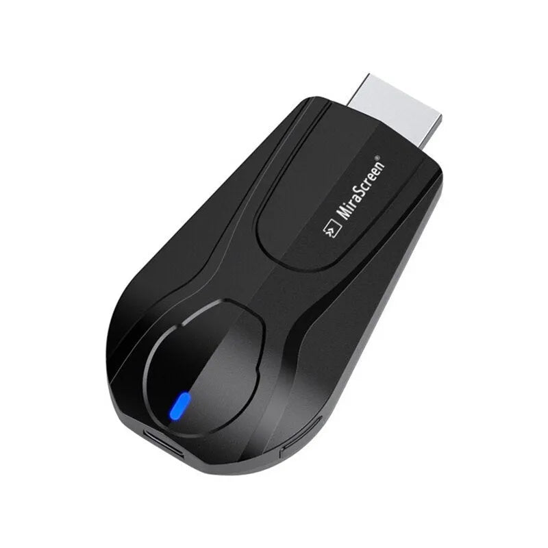 Black wireless screen player with HDMI port for smartphone content sharing