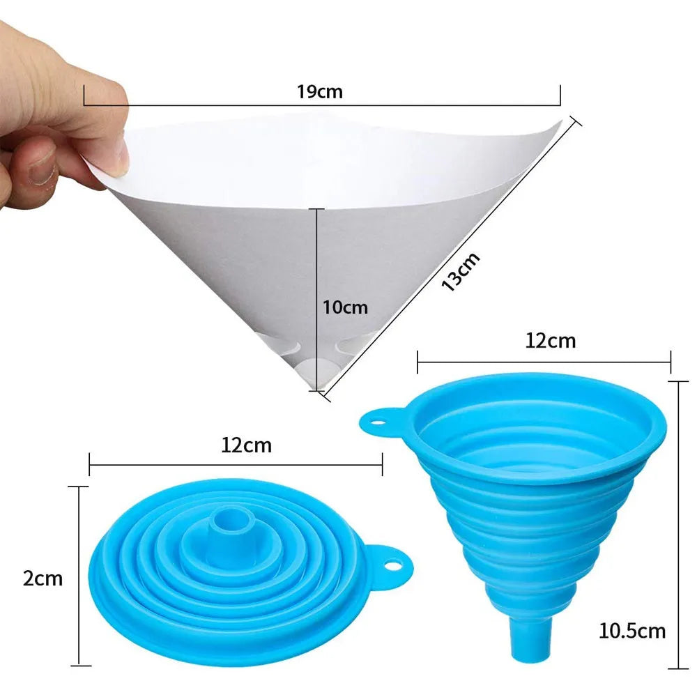 100-micron filter cone funnel with silicone funnel, 13 cm opening, for car painting and furniture
