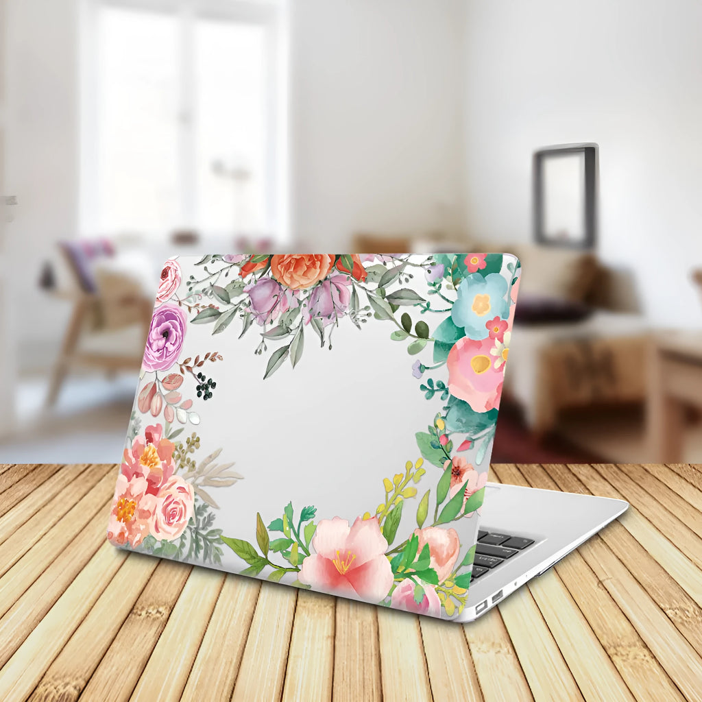 Plastic laptop protective shell with floral pattern for MacBook models 11air, 12retina, or 13pro.
