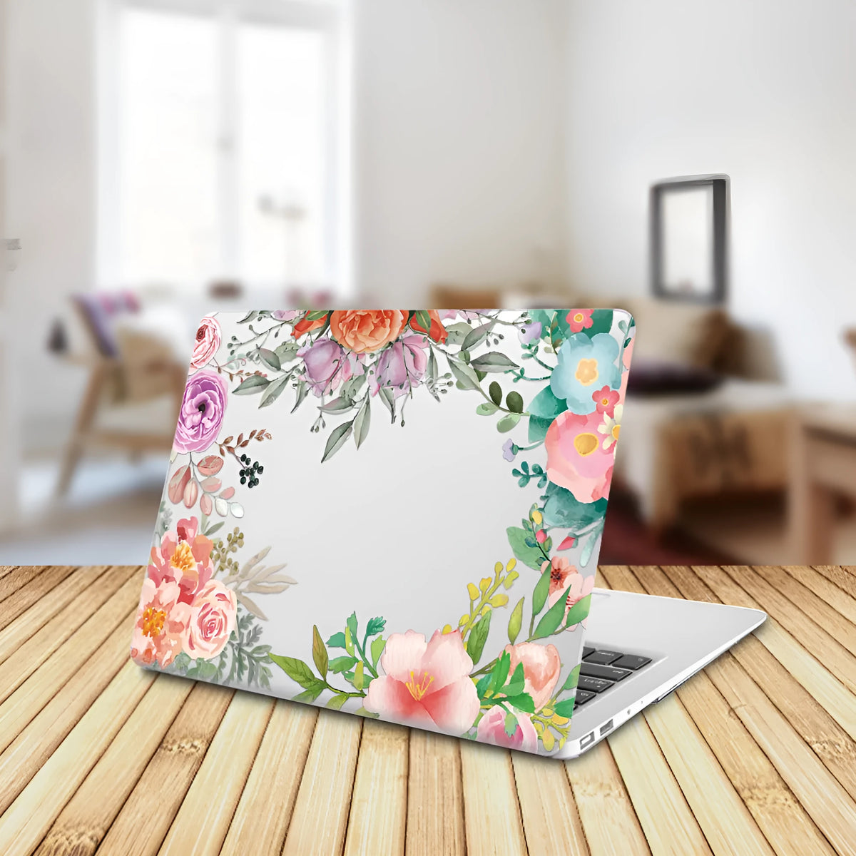 Plastic laptop protective shell with floral pattern for MacBook models 11air, 12retina, or 13pro.