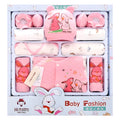 Pink padded baby clothes set in cotton with Radish Rabbit design for newborns