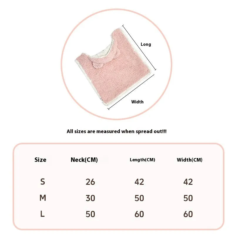 Pet cloak cotton velvet bear design in pink grey blue coffee, sizes S M L for cats and dogs