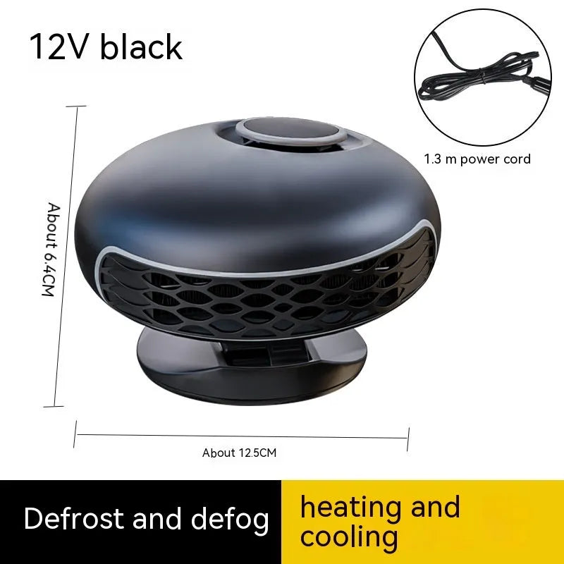 Black car warm air blower heater with power cord for 12v 24v defrosting demisting