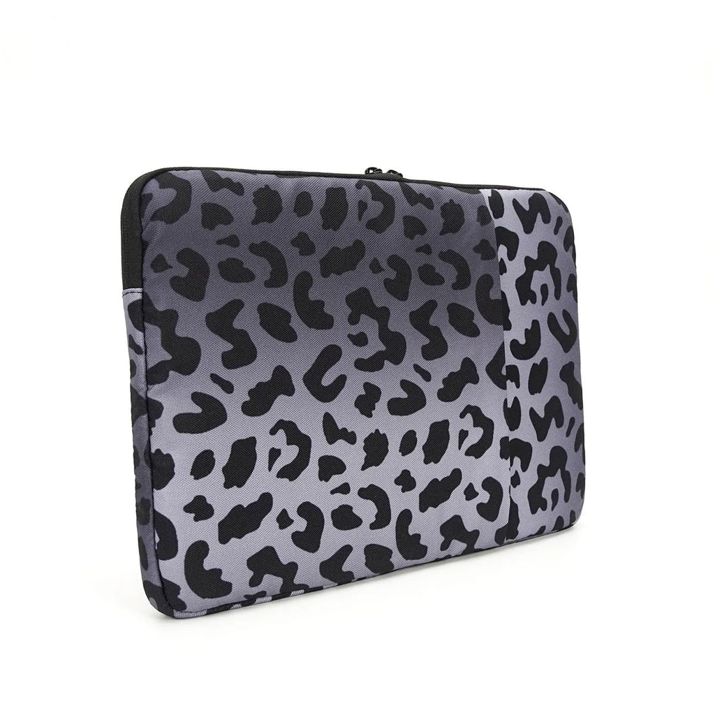 Leopard print laptop sleeve for 13-inch to 16-inch computers with anti-shock waterproof protection