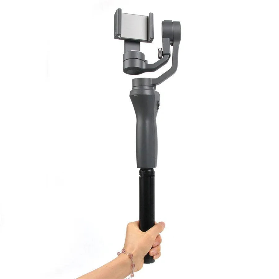 Black aluminium alloy mobile phone tripod with PTZ compatibility for Apple iPhone photography