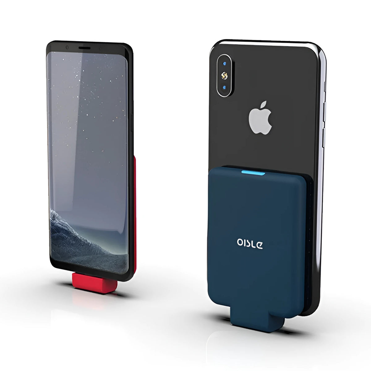 Mini external battery charger 5000mAh back clip battery 90mm x 61mm x 9mm in black white blue pink red