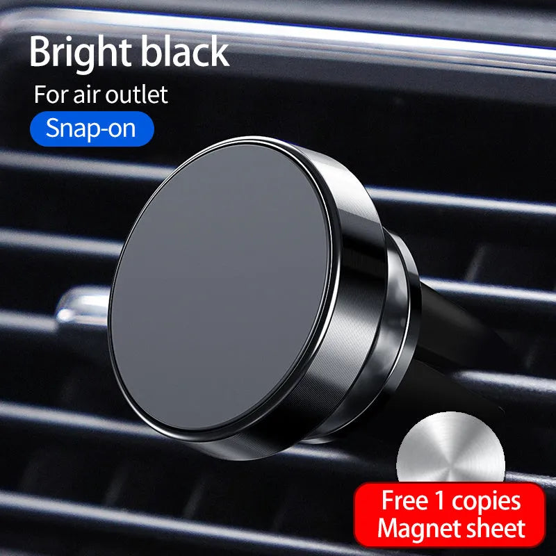 Car phone holder with magnetic suction cup and 4 samarium magnets in black colour