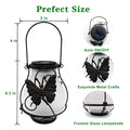 Solar garden flame light in butterfly, dragonfly or hummingbird style, IP55 outdoor LED, 6-12 hour lighting