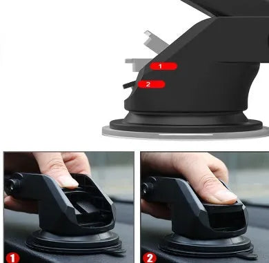 Universal telescopic long rod car phone and navigation bracket made from black ABS plastic