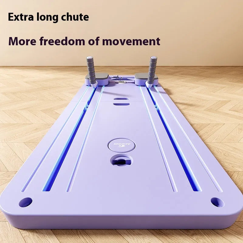 Purple abdominal wheel fitness board with automatic rebound mechanism for multi-muscle home training