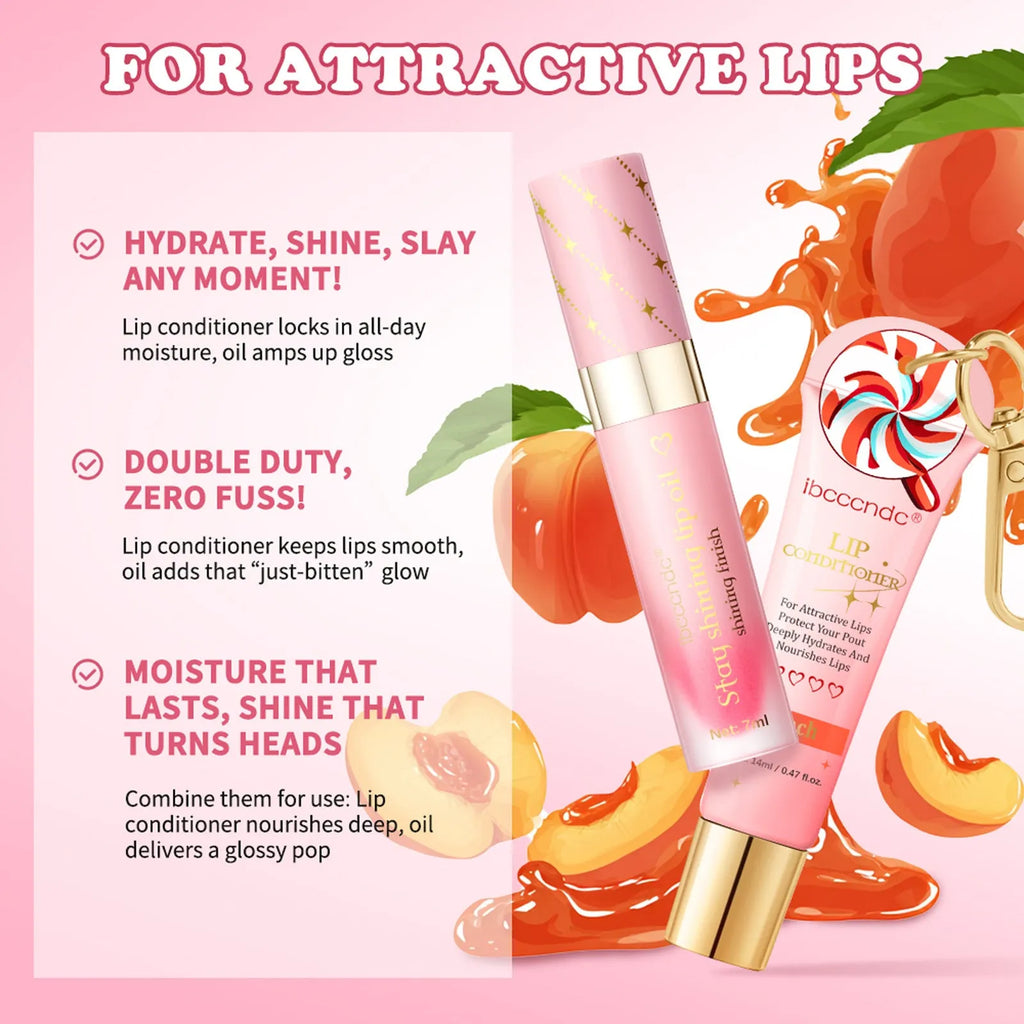 Peach flavour lip balm 14ml moisturising lip care set in lipstick format, foreign or domestic edition