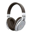 B5 wireless Bluetooth 4.0 over-ear headset with 40mm speaker and 3.5mm stereo interface, shown in black, silver, or red.
