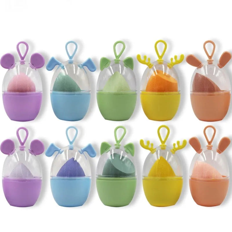 Non-latex dual-use sponge gourd water drop beveled makeup sponge in coral teardrop colour