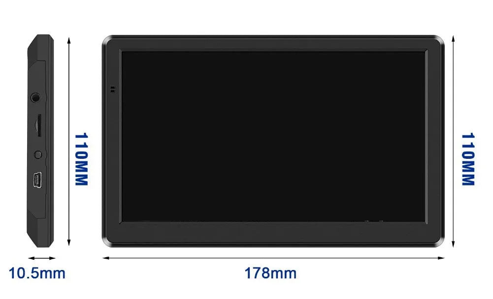 7-inch portable car GPS navigation device with touchscreen display and global map coverage