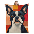 Pet dog lover photo cover blanket soft polyester velvet throw 100x130cm cartoon style colour