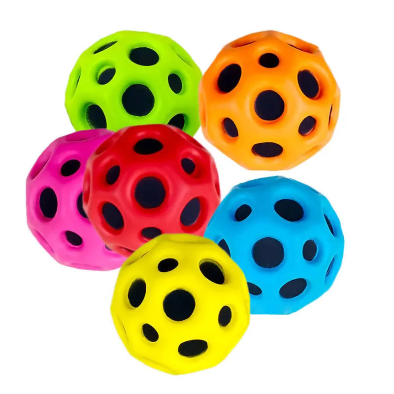 PU foam bouncy ball in red, yellow, blue, green, purple or orange, approx. 55g, for parent-child play and crafts.
