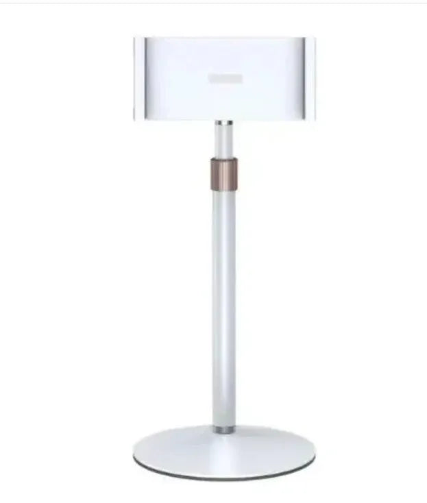 Black and white tablet desktop bracket with telescopic height adjustment for 11-inch devices