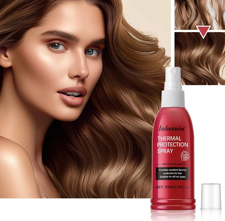 Lakerain hair thermal protection spray bottle, moisturising and nourishing anti-thermal styling mist, foreign version