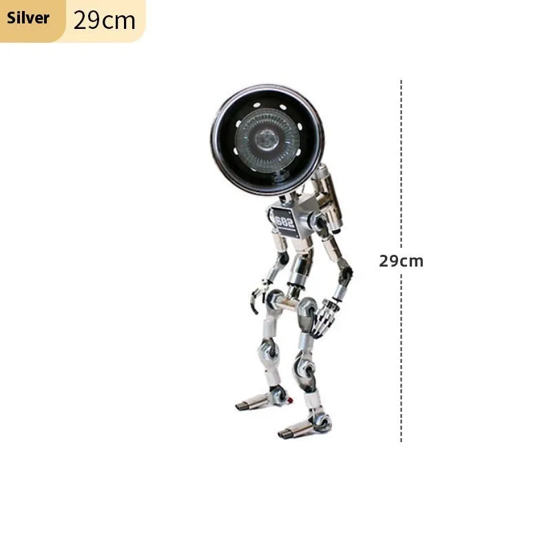 Copper and silver robot study atmosphere light with custom graphics in 22cm and 29cm sizes