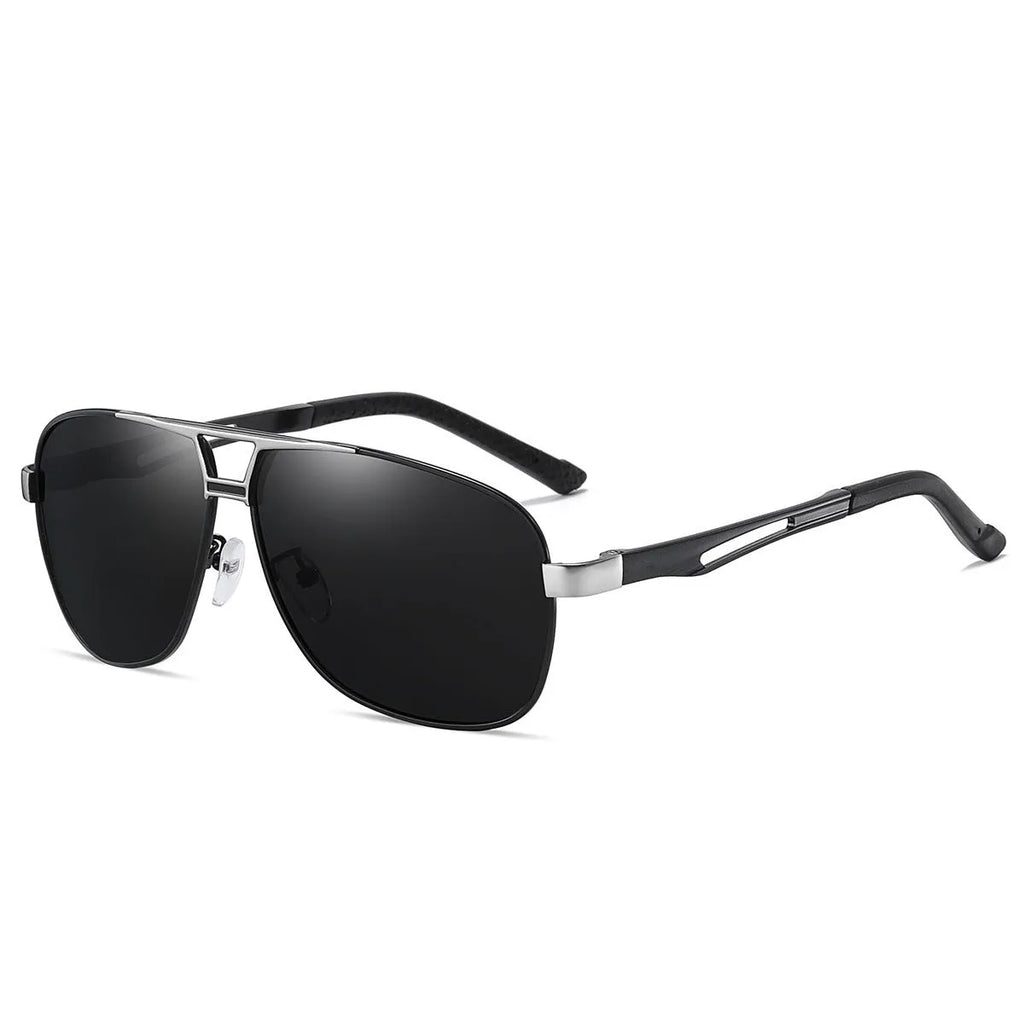 Men's orange red aviator sunglasses with polarised TAC lenses and metal frame
