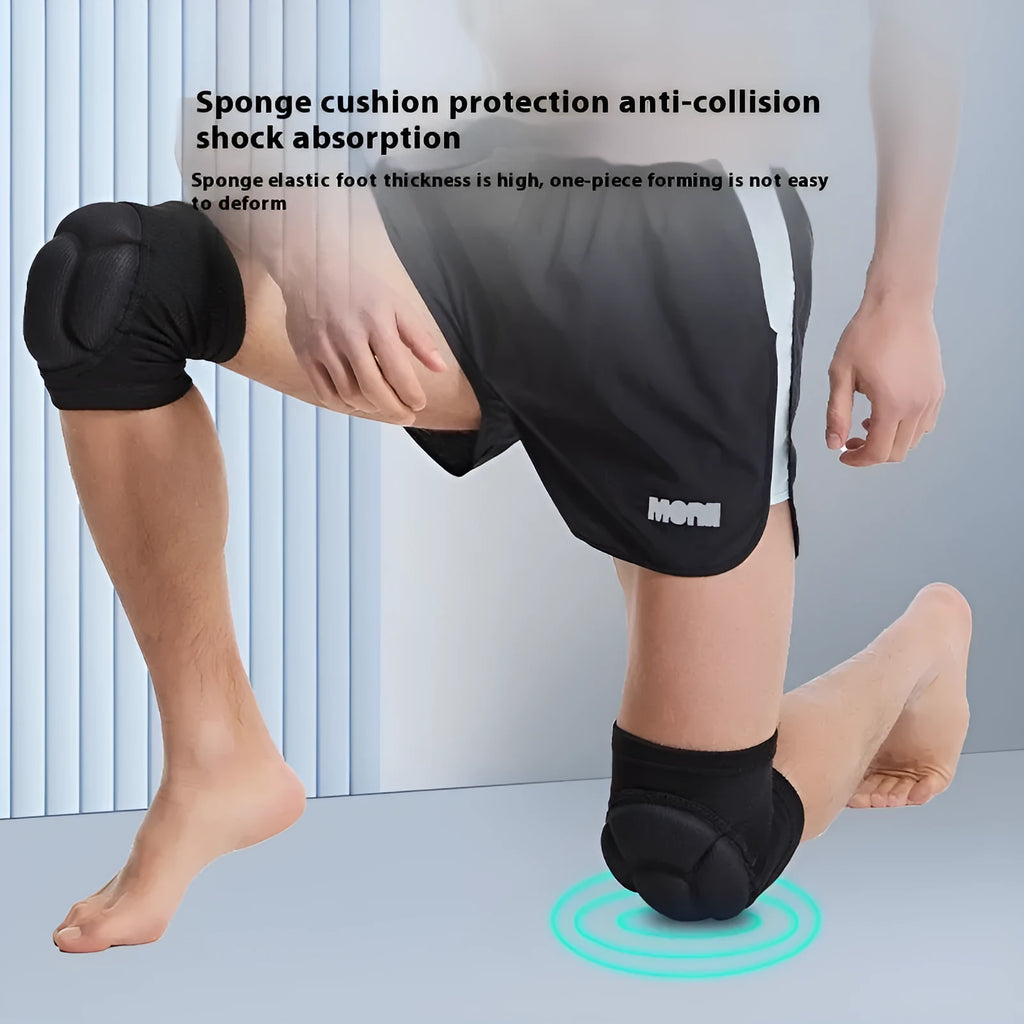Black and blue free size dance knee pads with thick sponge protection for volleyball