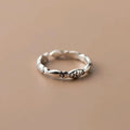 Women's adjustable copper fish ring in T020 white gold colour with electroplated finish and fish motif