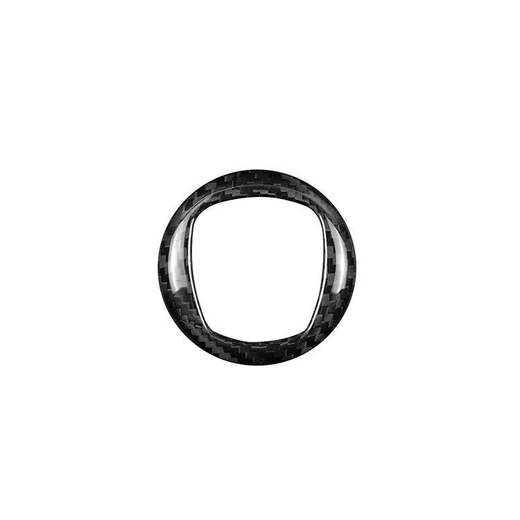Carbon fibre decorative sticker frame for car steering wheel in black or red colour options