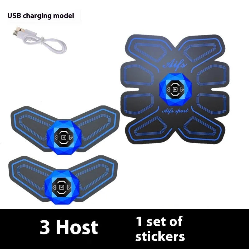 Eight abdominal massage patches for waist reduction and muscle sculpting in various colours
