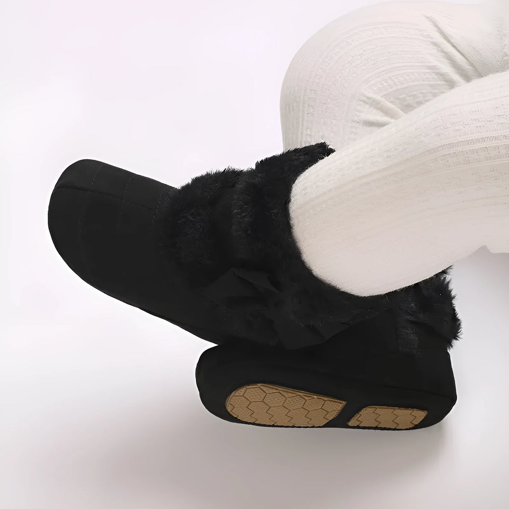 Baby girl soft sole winter shoes cotton cloth low top oversleeve grey pink red black dark brown