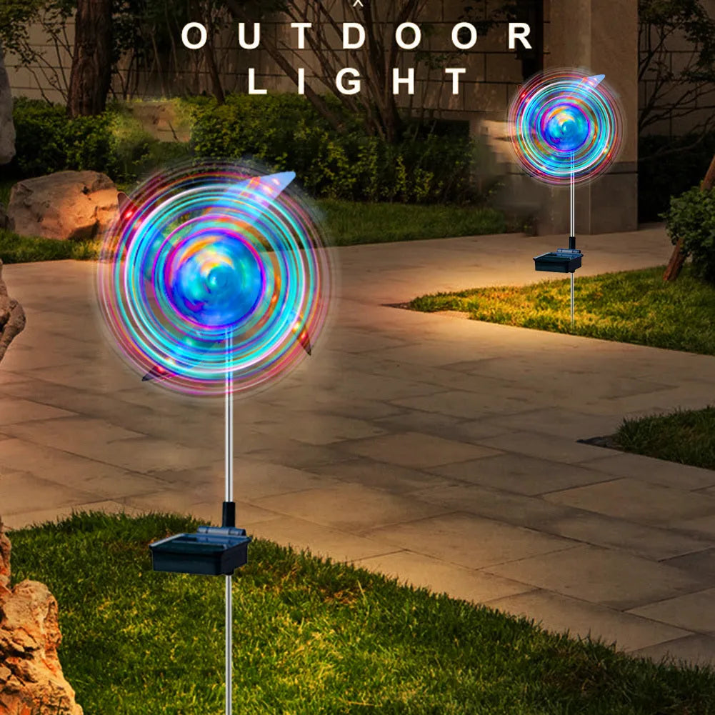 Solar LED windmill garden light for path and lawn, IP65 waterproof, 600mAh, 75 x 23 mm