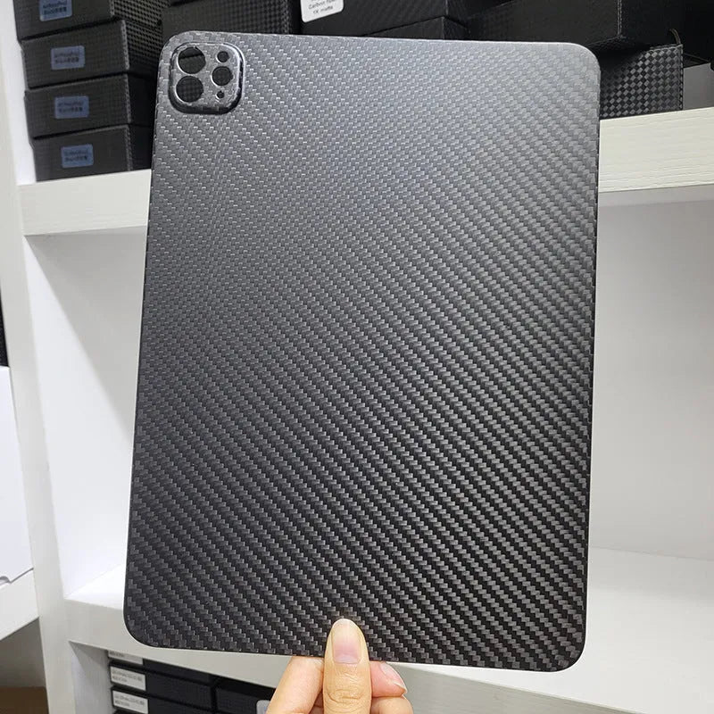 Real carbon fibre hard protective cover for Apple iPad Pro 11 tablet in matte or forged finish.
