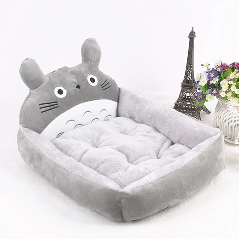 Winter warm cartoon pet bed sofa for small dogs and cats in washable plush fabric