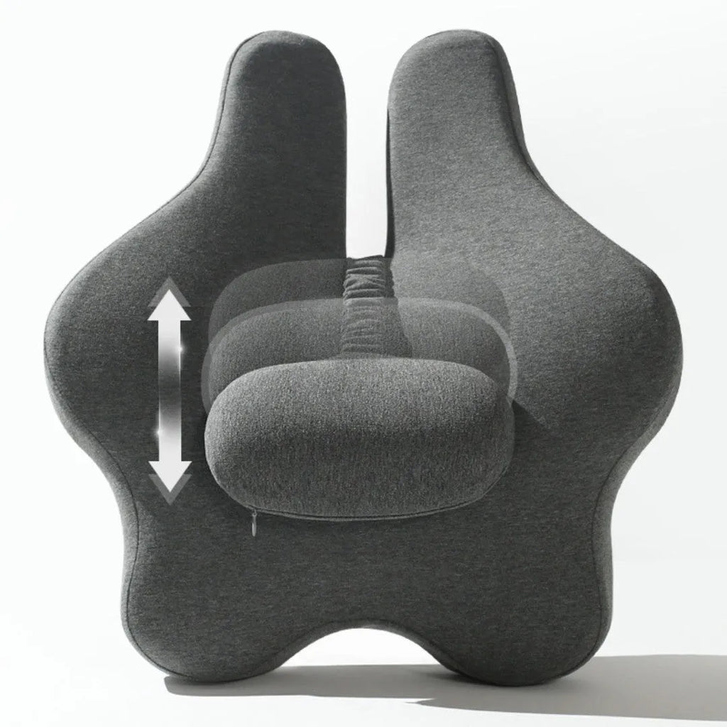 Memory foam car cushion with adjustable waist support in four colour options